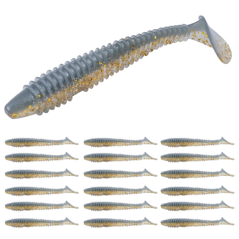 RUNCL Swimbaits Paddle 10/20/30/40PCS, 5/4/3/2 Inchs Paddle Tail, Soft Lure for Trout Crappie Bass, Durable Plastic Bait Swimmer for Saltwater/Freshwater, Fishing Lover's Gift - Image 1